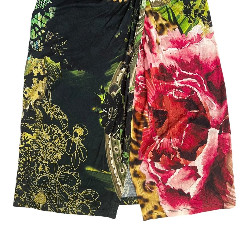 Desigual Floral Mini Dress in Black, Pink, Green - Picture 7 of 13